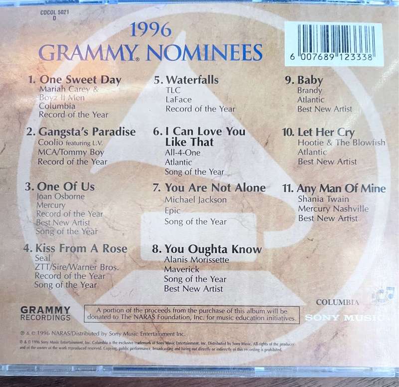 3 Grammy Nominees - 1995, 1996 and 1997