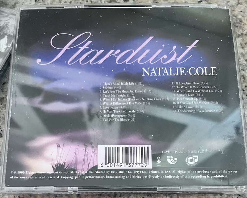 Stardust - Natalie Cole with promo single EKCD6249