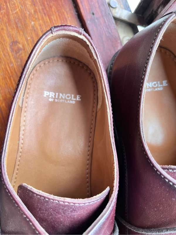 Brown 100% leather mens formal shoes (size 10)