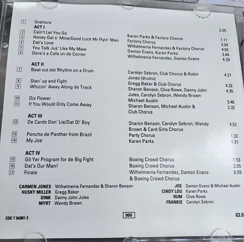 Oscar Hammerstein II Carmen Jones: Original London Cast Recording CDC7543512