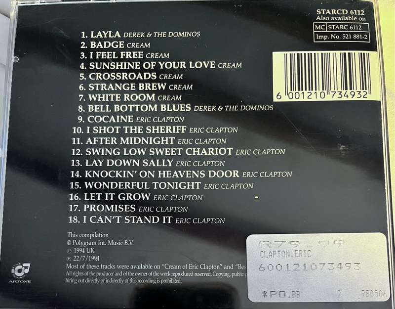The Cream of Eric Clapton STARCD6112
