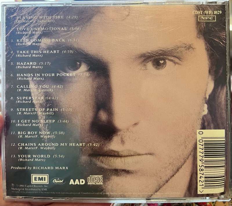 Richard Marx - Rush Street (1991, made in Holland)