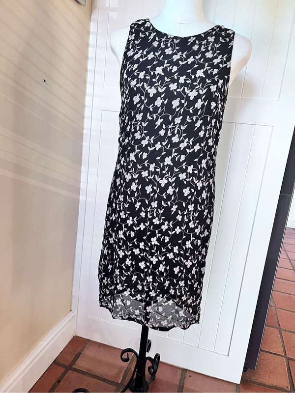 Black chiffon short dress (m)