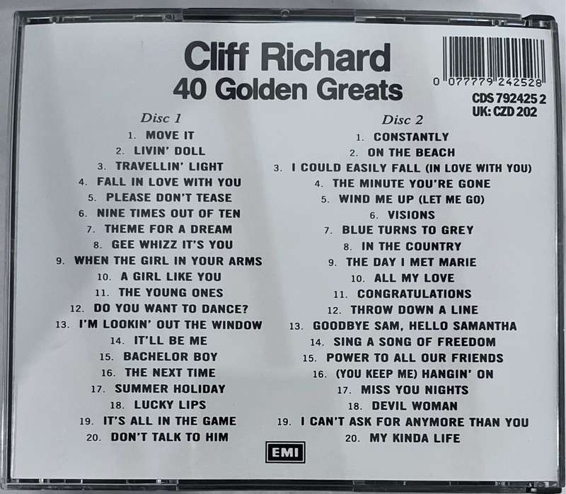 Cliff Richard - 40 Golden Hits CDS7924252