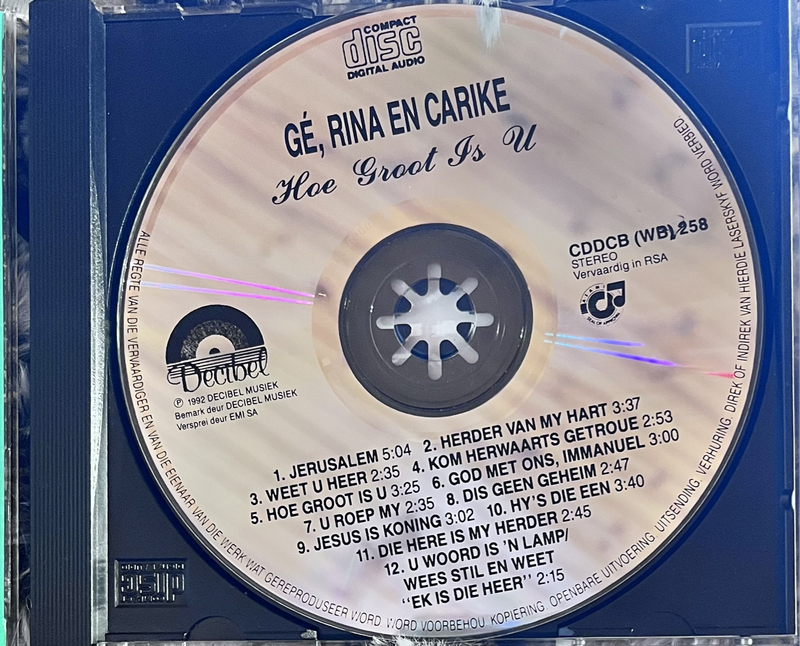 Hoe Groot is U - Ge, Rina en Carike CDDCB(WB)258