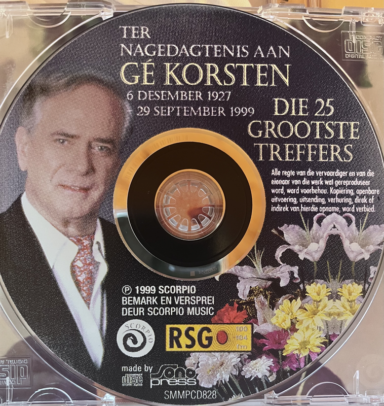 Ter Nagedagtenis aan Ge Korsten SMMPCD829