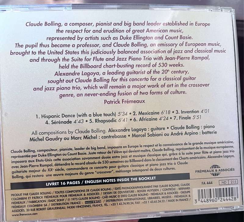 Bolling Concerto for Classic Guitar and Jazz Piano Trio