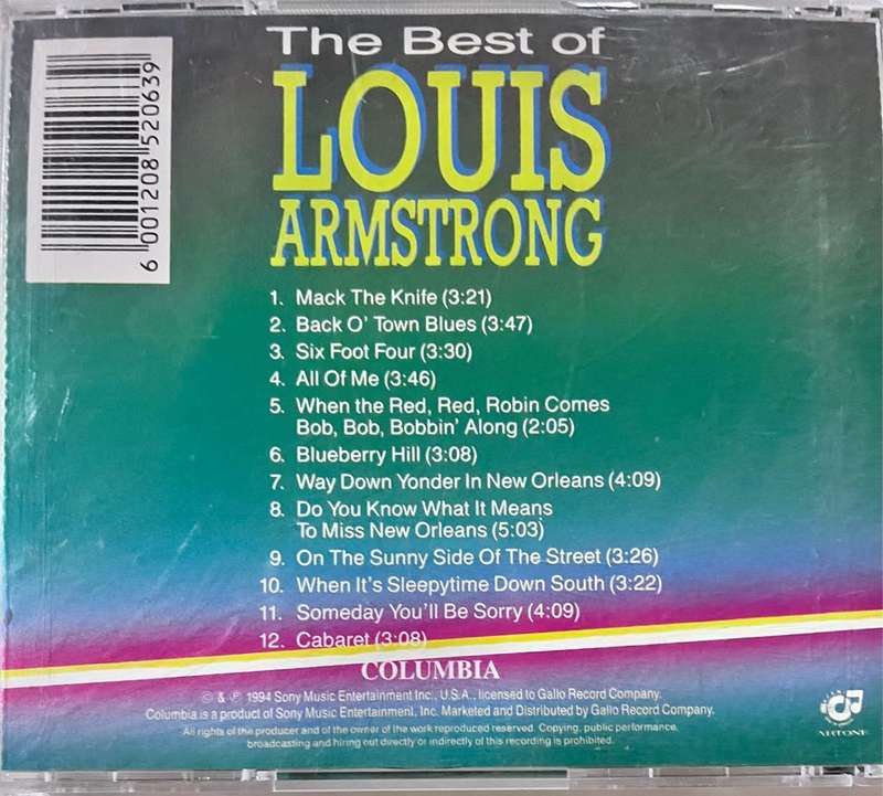 The Best of Louis Armstrong- Jazz CDCOL3968