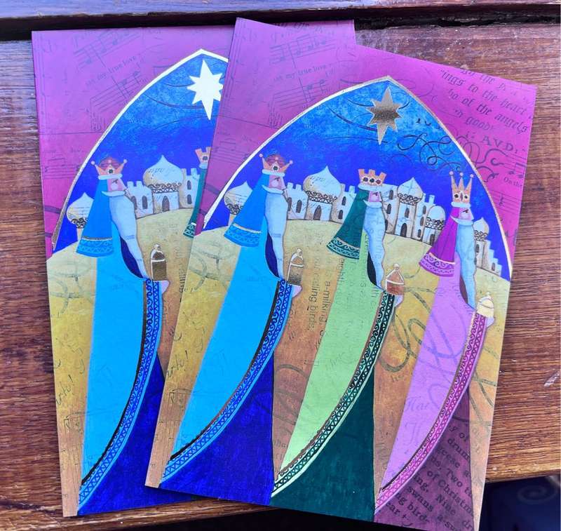 set of 7 beautiful Christmas cards and envelopes (Afrikaans)