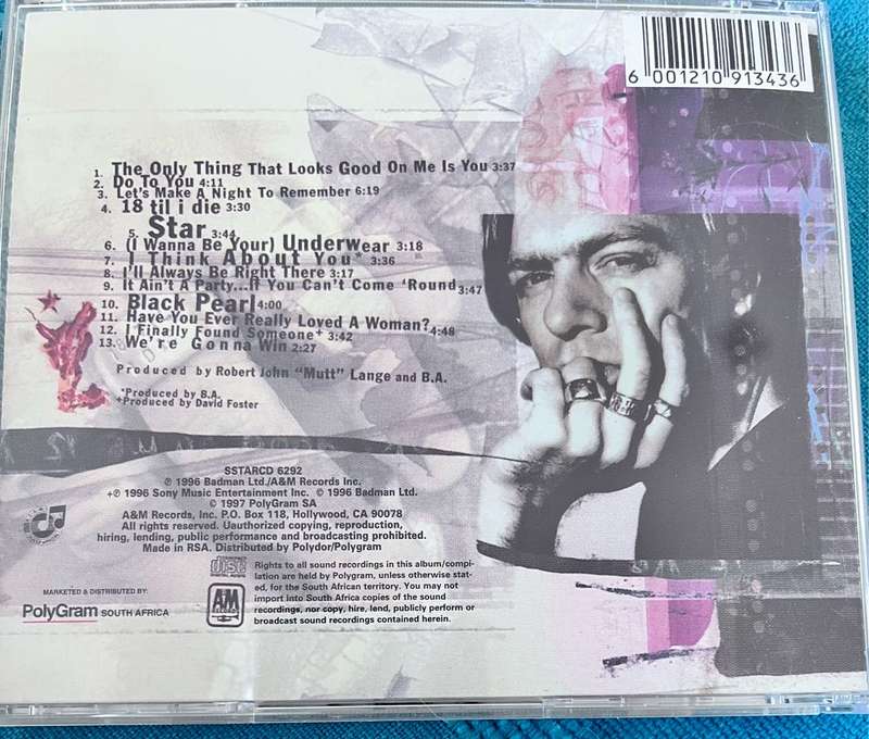 Bryan Adams - 18 Til I Die SSTARCD 6292