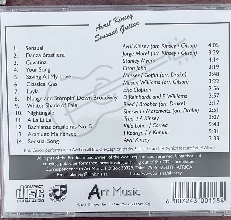 Sensual Guitar - Avril Kinsey CDAM002