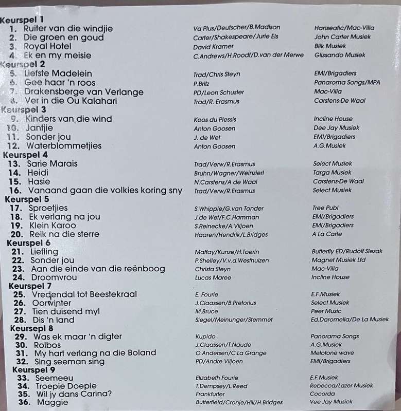 Die Gewildste Afrikaanse Liedjies Ooit - Volume 2 (SELBCD 228)