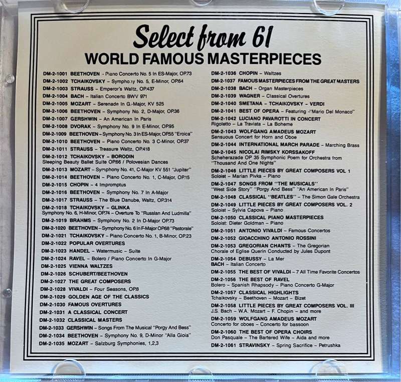 World Famous Masterpieces Sampler DMS-2-1000