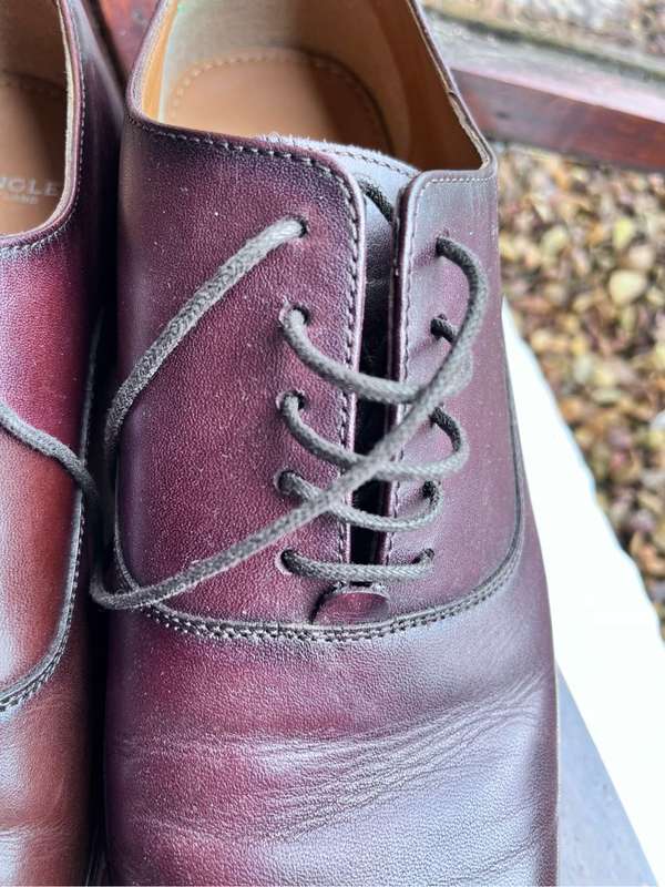 Brown 100% leather mens formal shoes (size 10)
