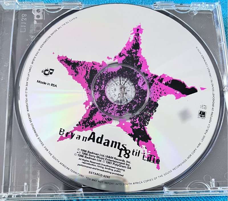 Bryan Adams - 18 Til I Die SSTARCD 6292