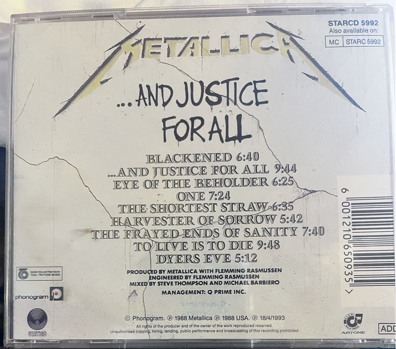 Metallica -  and justice for all STARCD5992