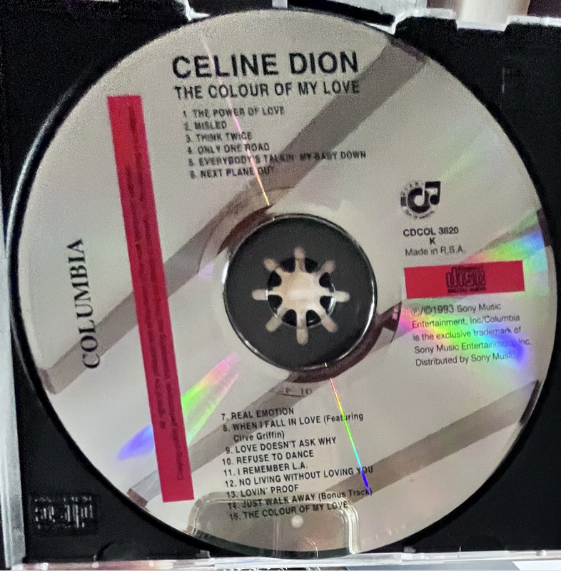 The Colour of my Love - Celine Dion CDCOL3820 K