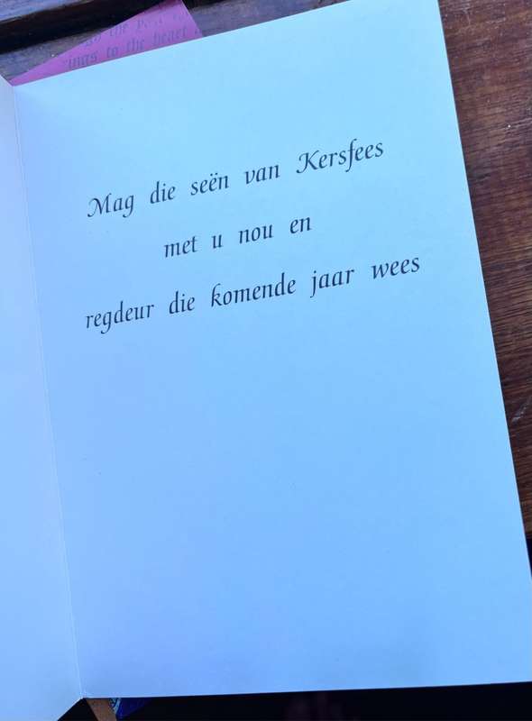 set of 7 beautiful Christmas cards and envelopes (Afrikaans)