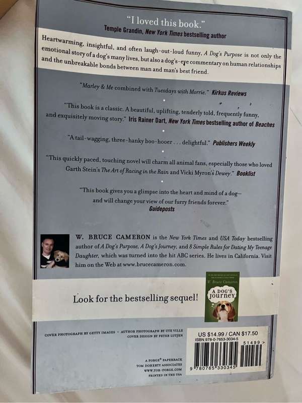 A Dogs Purpose - W. Bruce Cameron 9780765330345