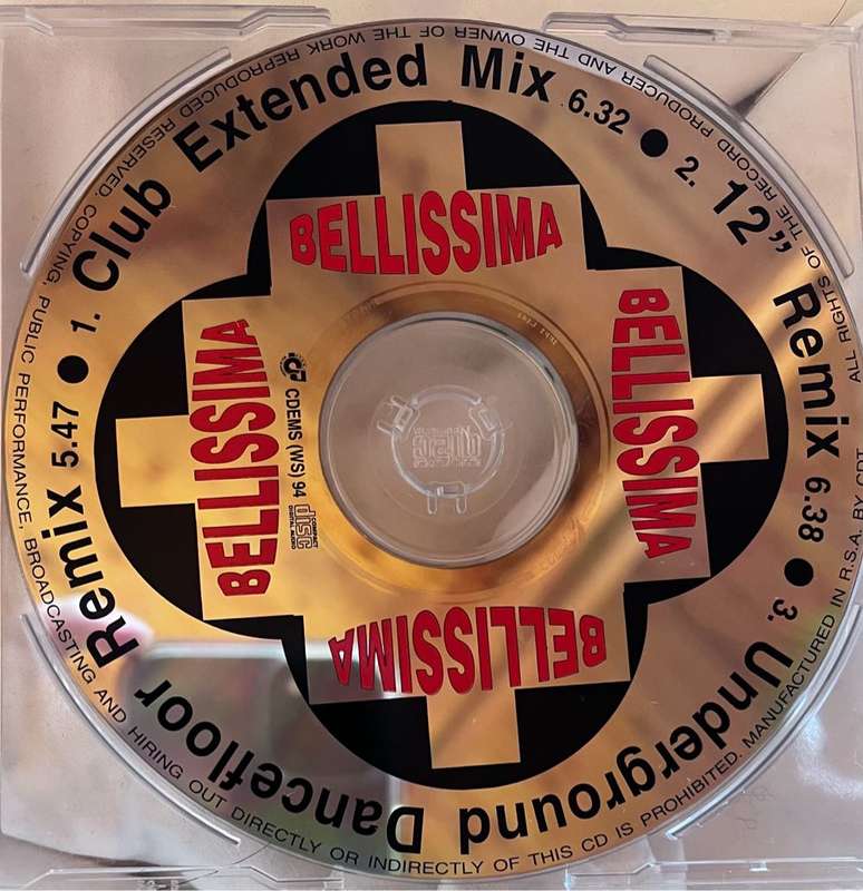 Bellissima CD single DJ Club Extended Underground Dancefloor Remix - CDEMS (WS) 94