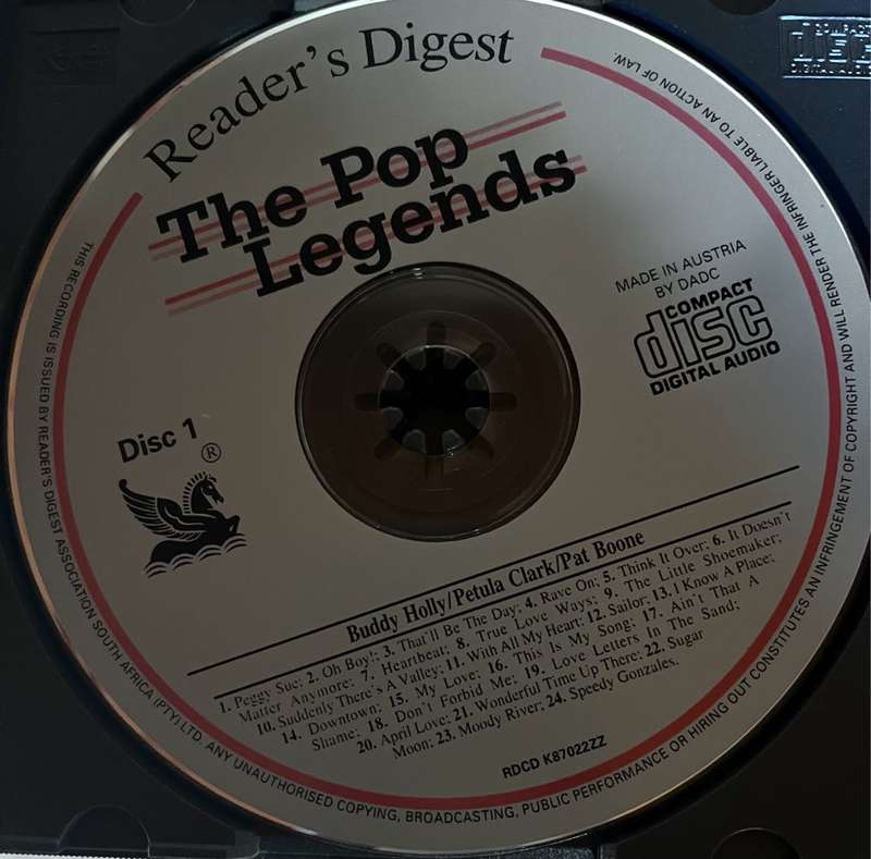 The Pop Legends 5 CD set (Reader's Digest RCDK97022ZZ)