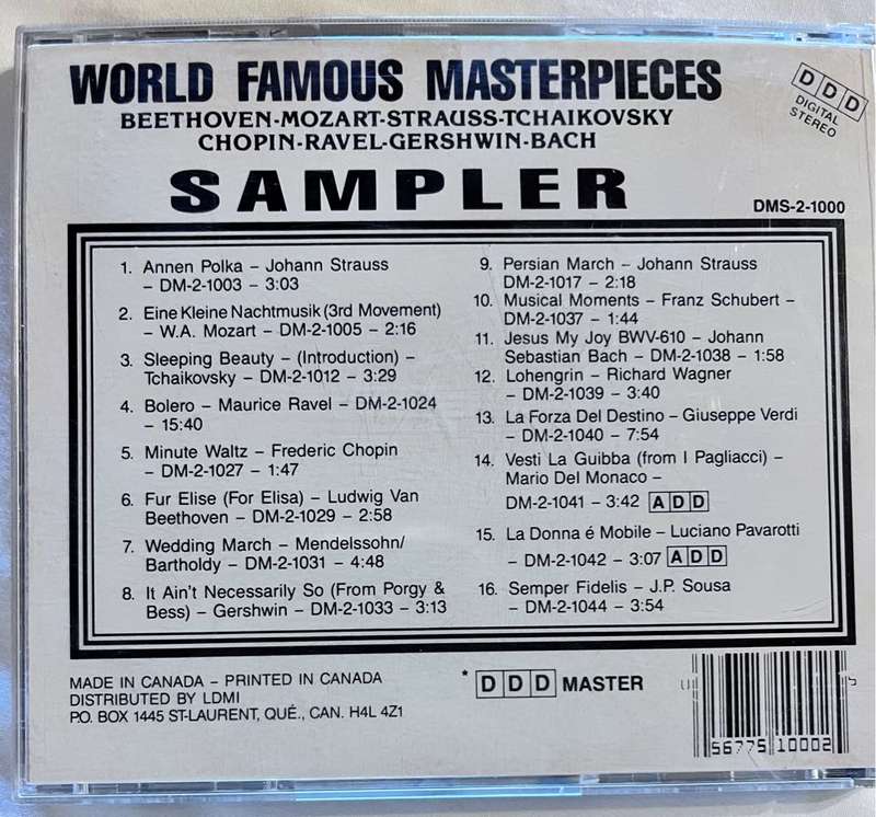 World Famous Masterpieces Sampler DMS-2-1000
