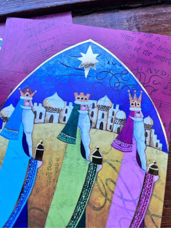 set of 7 beautiful Christmas cards and envelopes (Afrikaans)