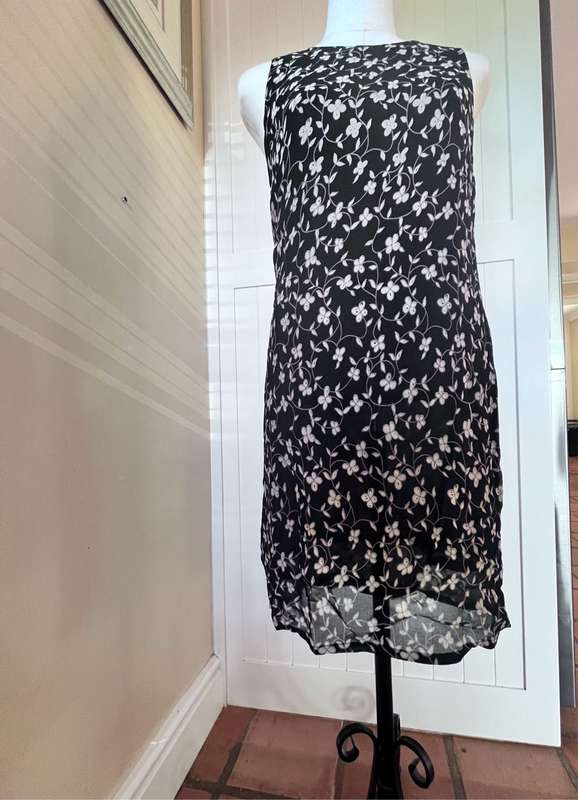 Black chiffon short dress (m)