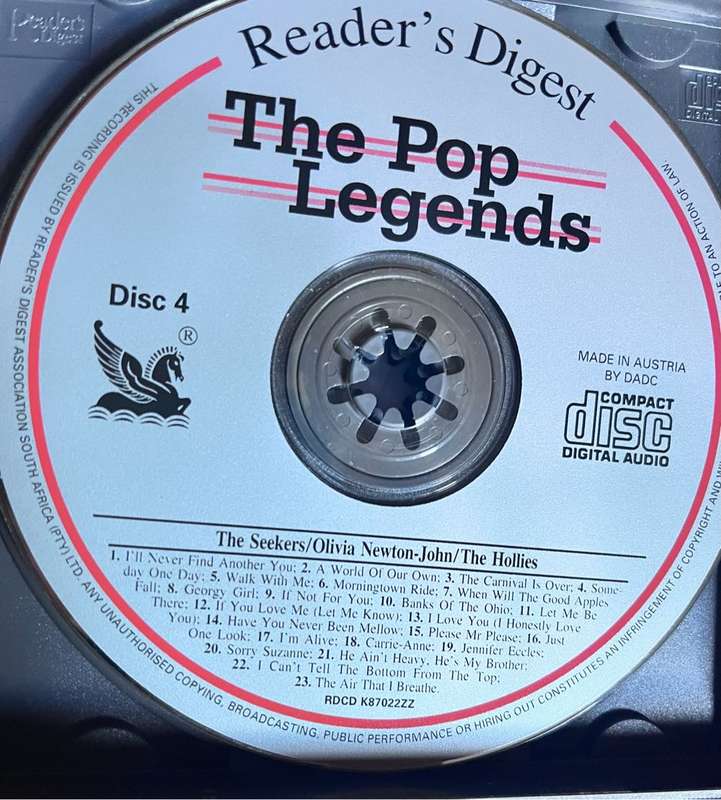 The Pop Legends 5 CD set (Reader's Digest RCDK97022ZZ)