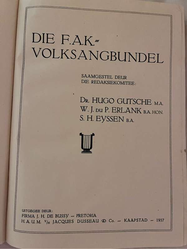 F.A.K. Volksangbundel 1937