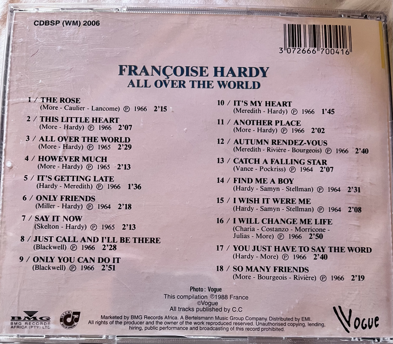 Francoise Hardy - All over the world CDBSP(WM)2006