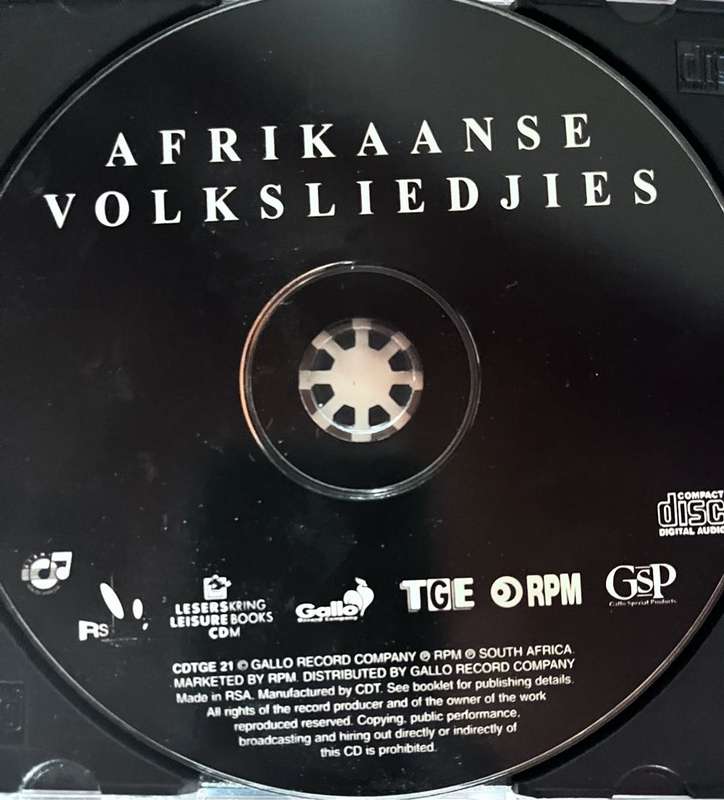Afrikaanse Volksliedjies Deel 3 CDTGE22