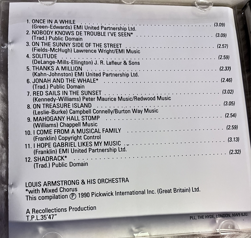 Just Louis - Louis Armstrong and his Orchestra SMS18