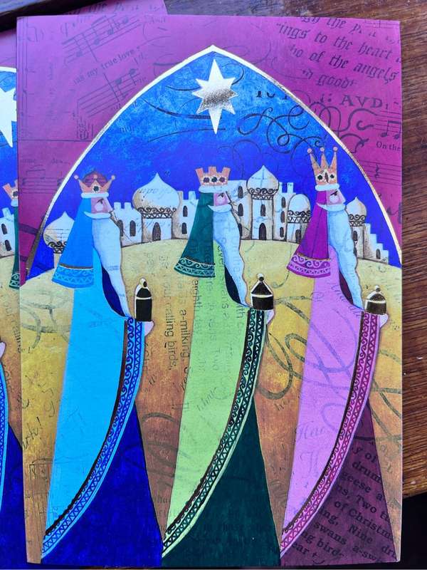 set of 7 beautiful Christmas cards and envelopes (Afrikaans)