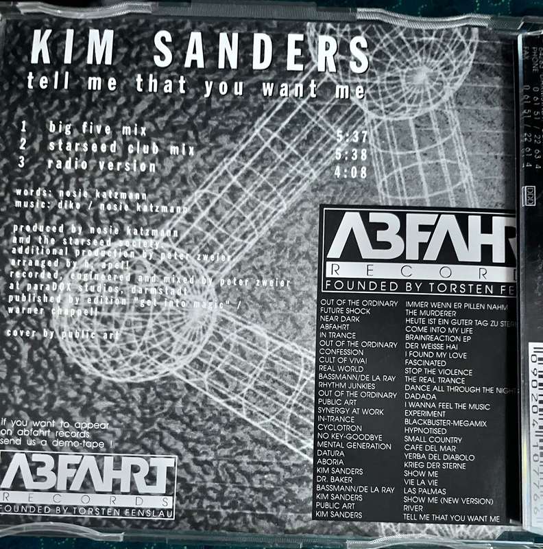 Kim Sanders - Tell Me That You Want Me (CD, Maxi) ABF0026-8