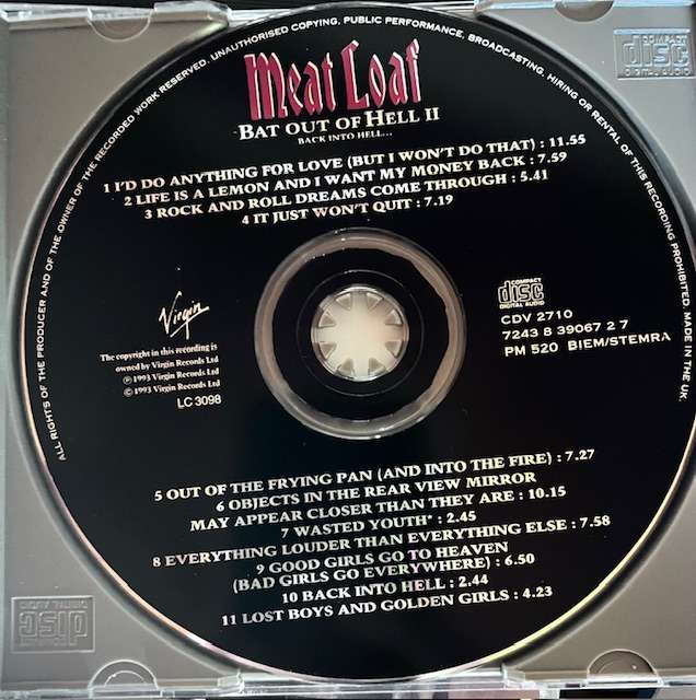 Meat Loaf - Bat out of Hell 2 (CDV2710 - made in the UK)
