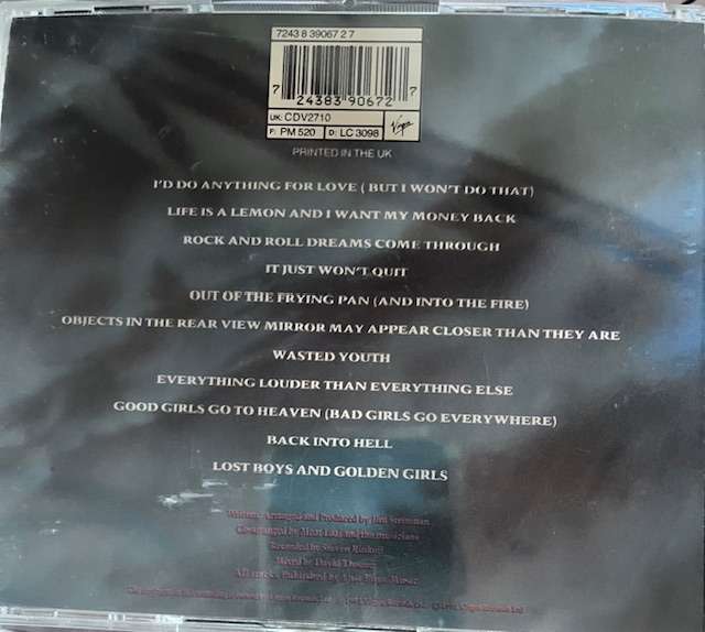 Meat Loaf - Bat out of Hell 2 (CDV2710 - made in the UK)