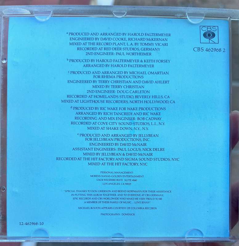 CD Jennifer Rush - Passion CBS 462968 2 (1988)