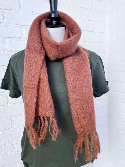 Exquisite soft 100% mohair scarf - light brown