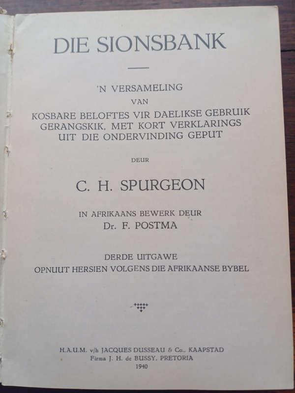 Die Sionsbank deur C. H. Spurgeon
