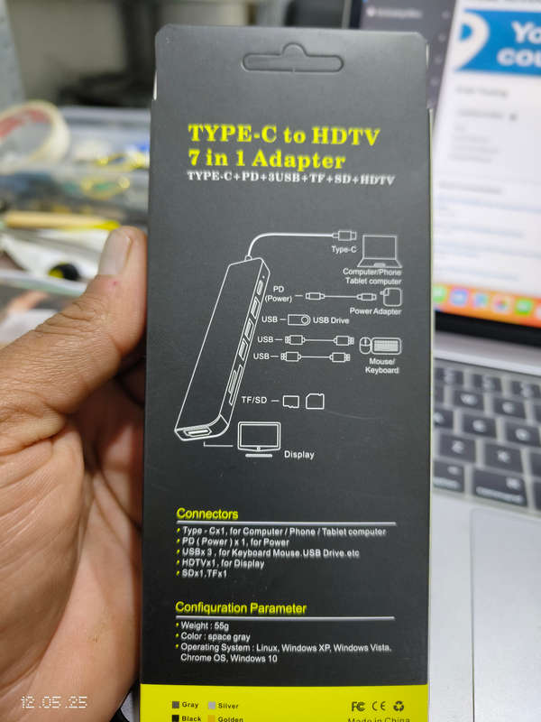 7 in 1 type c  multi function adapter for phone and laptop