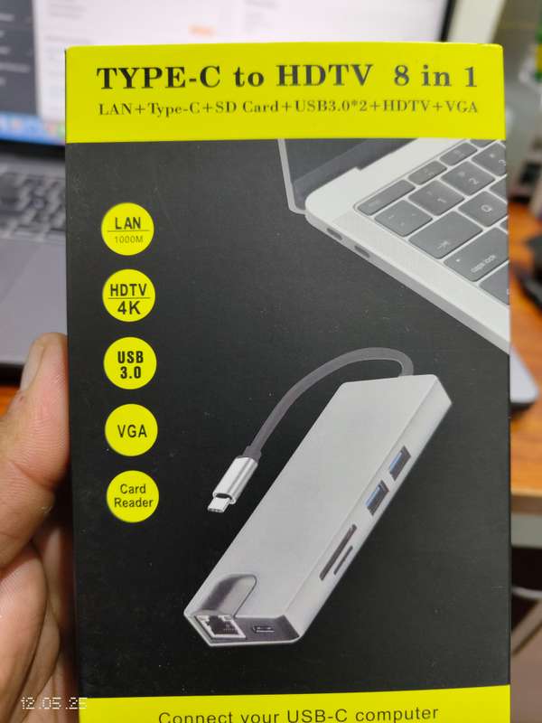 8 in 1 type c  multi function adapter for phone and laptop