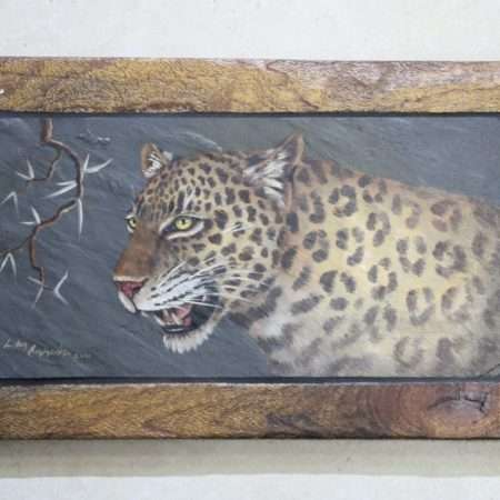 Handcrafted Leopard Wall Art  Rustic African Wildlife Décor