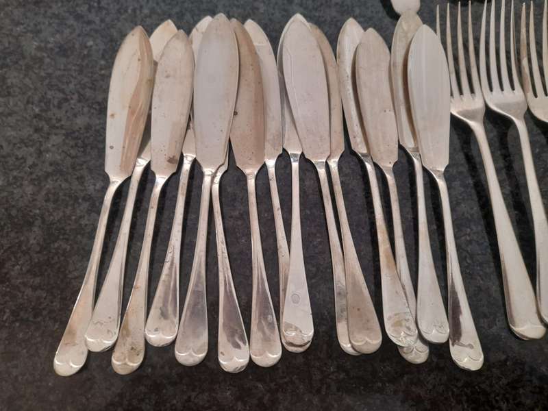 Collection of  Silver-Plated and 22 Nickel Silver Forks 15 Fish knife, 16 Spoons AND 6 TEA SPOONS