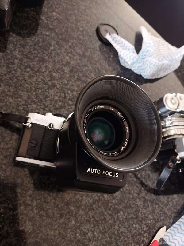 Near MINT Olympus OM-20 Silver SLR 35mm Film Camera AND RARE! NEAR MINT Olympus OM System ZUIKO Auto