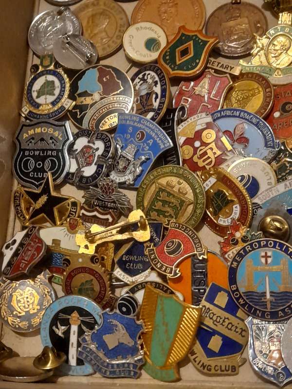 VINTAGE OLD BOWLING CLUB BADGE AND Commemorative Medals as a lot one bid for all