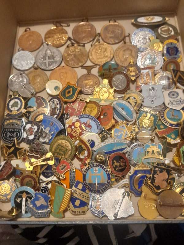 VINTAGE OLD BOWLING CLUB BADGE AND Commemorative Medals as a lot one bid for all