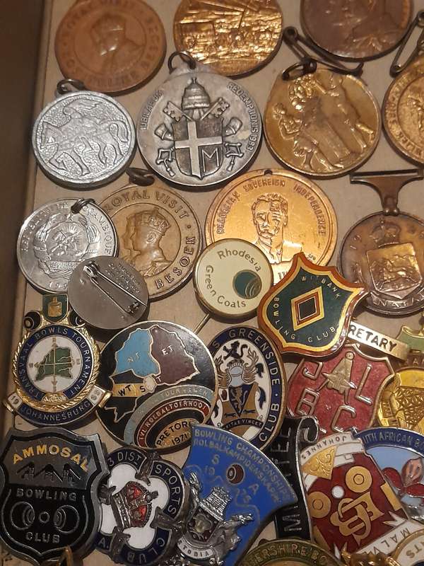 VINTAGE OLD BOWLING CLUB BADGE AND Commemorative Medals as a lot one bid for all