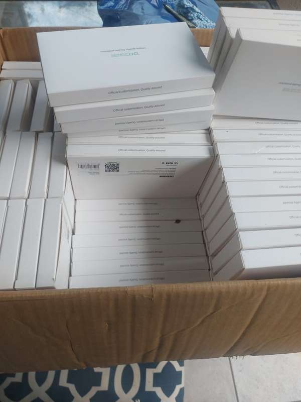 A box full of 93  cell phone Case Cover with Screen Protector Bulk Buy. Start your own business