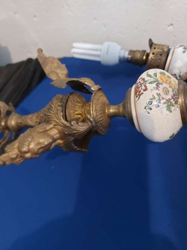 Antique  cast 3 arm Brass Chandelier